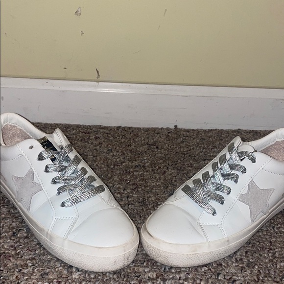 Womens Vintage Havana Lucy Star Lace Up White Pebble/Grey Sneakers - Picture 3 of 10